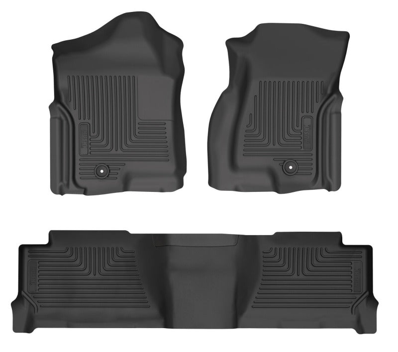 Husky Liners 04-06 GM Silverado/Sierra 1500 Crew Cab WeatherBeater Frnt & 2nd Row Floor Liners - Blk