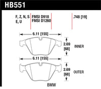 Hawk 07-09 BMW 335d/335i/335xi / 08-09 328i/M3 HT-10 Race Front Brake Pads