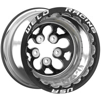 Weld Alpha-1 Pro 15x13 / 5x5 BP / 3in BS Black CTR Black MT Wheel - Black Double Beadlock MT