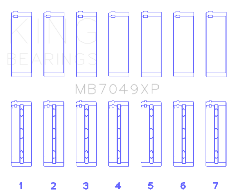 King Engine Bearings Toyota 1FZFE (Size 0.50 Oversized) Performance Main Bearing Set