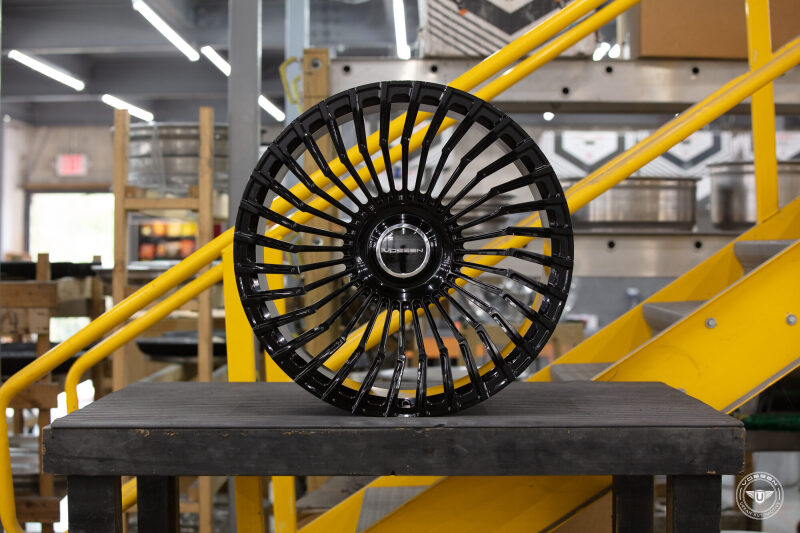 Vossen x Urban Forged - 22x9.5 - ET8 - 5x112 - 66.56 - OEM FL. CAP GB - GLOSS BLACK - GHOST 2 FRONT