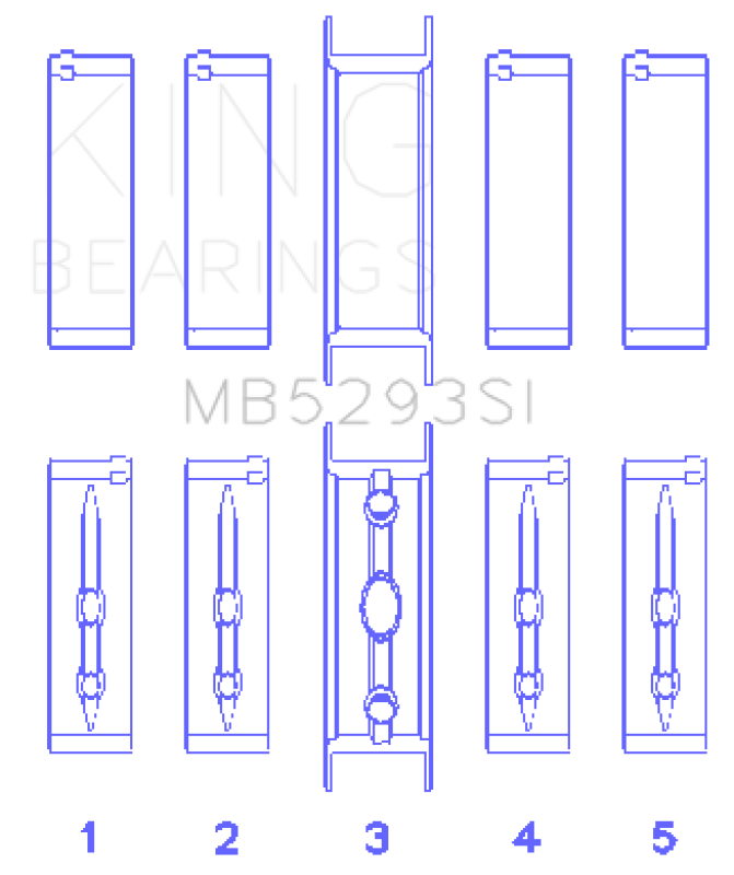 King GM 294/325/345/364CI 4.8/5.3/5.7/6.0L L20/LS1/LS2/LS4/LS6 (Size 040) Main Bearing Set