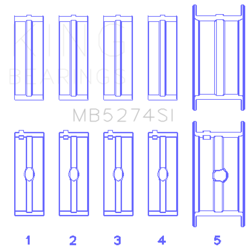 King Engine Bearings GM 366/396/402/427/502 Main Bearing Set