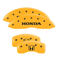 MGP 4 Caliper Covers Engraved Front Honda Engraved Rear H Logo Yellow finish black ch