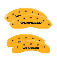 MGP 4 Caliper Covers Engraved Front & Rear WRANGLER Yellow finish black ch