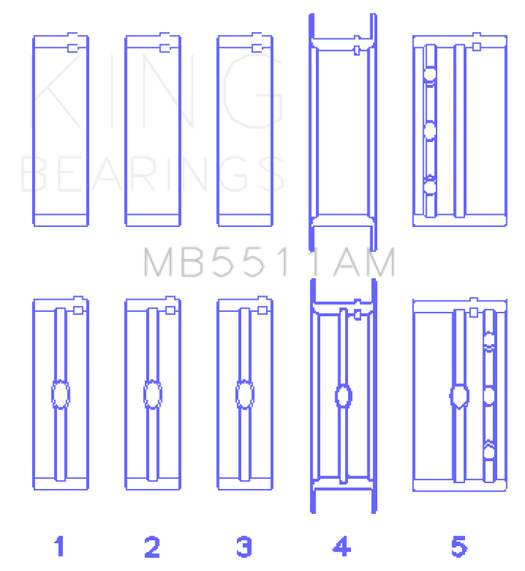 King Engine Bearings GM V8 OHV 16 Valve (Size STD) Main Bearing Set