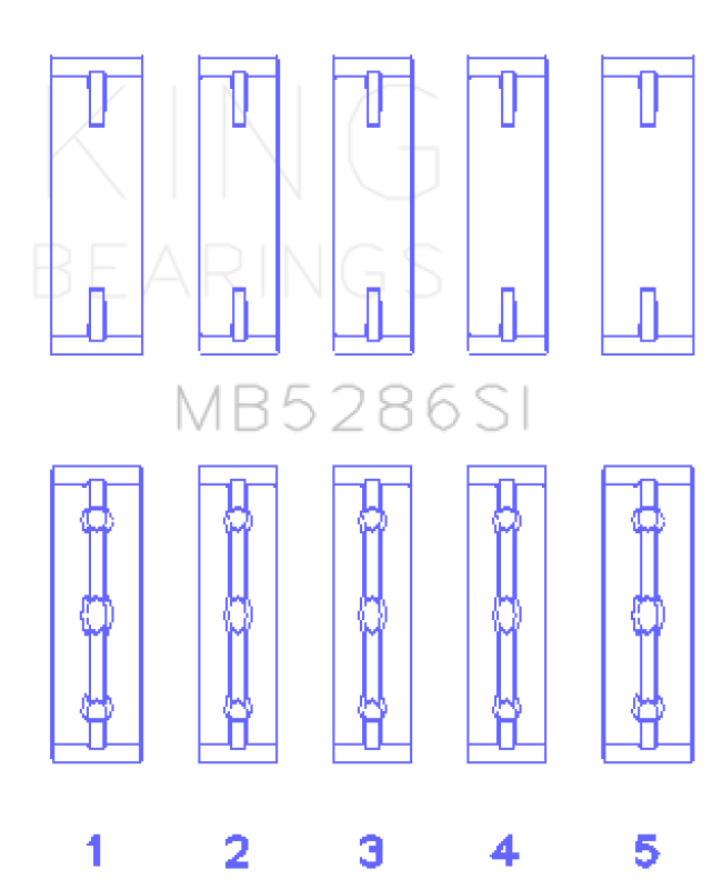 King Engine Bearings Toyota 1Uz-Fe/2Uz-Fe/3Uz-Fe (Size +0.25mm) Main Bearing Set