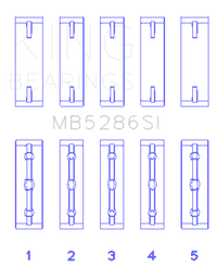 King Engine Bearings Toyota 1Uz-Fe/2Uz-Fe/3Uz-Fe (Size +0.50mm) Main Bearing Set