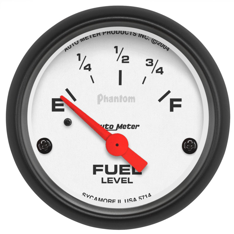 Autometer Phantom 52mm Short Sweep Electric Fuel Level Gauge