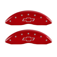 MGP 4 Caliper Covers Engraved Front & Rear Bowtie Red finish silver ch