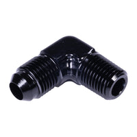 Russell Performance -6 AN to 1/4in NPT 90 Degree Flare to Pipe Adapter (Black)