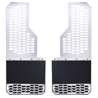 Putco 11-16 Ford SuperDuty Dually - (Fits Rear) - Set of 2 Mud Skins - Brushed SS w/ Hex Shield