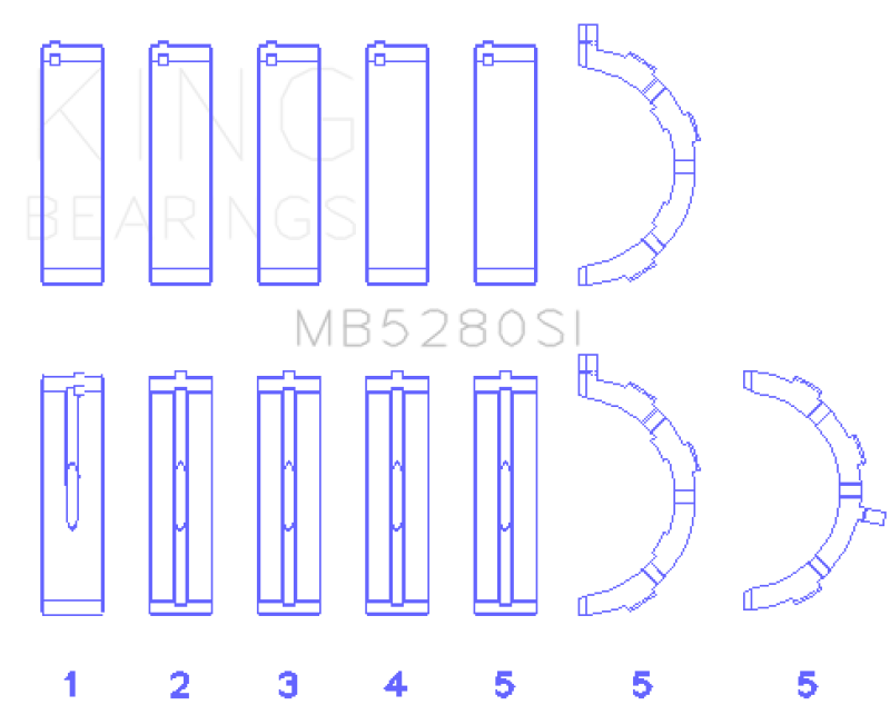 King Engine Bearings Ford 281CI/330CI 4.6L/5.4L V8 (Size STD) Main Bearing Set