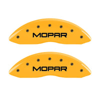 MGP Front set 2 Caliper Covers Engraved Front MOPAR Yellow finish black ch