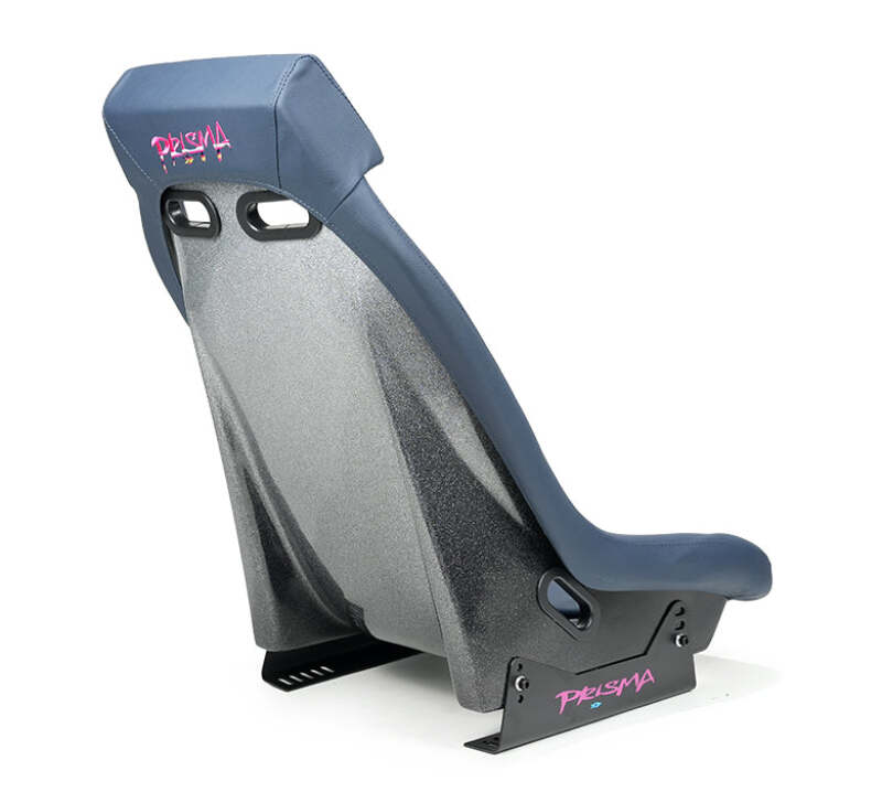 NRG GT Retro Bucket Seat - Wine PVC Leather Wine Stitching Rose Gold Fiberglass Back w/ Glitter