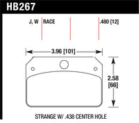Hawk DTC-30 Brake Pads for Strange Caliper w/ 0.438in Center Hole