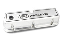 Ford Racing Logo Die-Cast Black Valve Covers Polished
