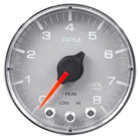 Autometer Spek-Pro Gauge Fuel Press 2 1/16in 15psi Stepper Motor W/Peak & Warn Slvr/Chrm