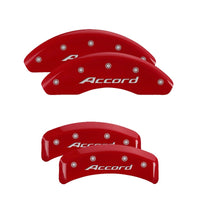MGP 4 Caliper Covers Engraved Front Accord Engraved Rear Accord Red finish silver ch