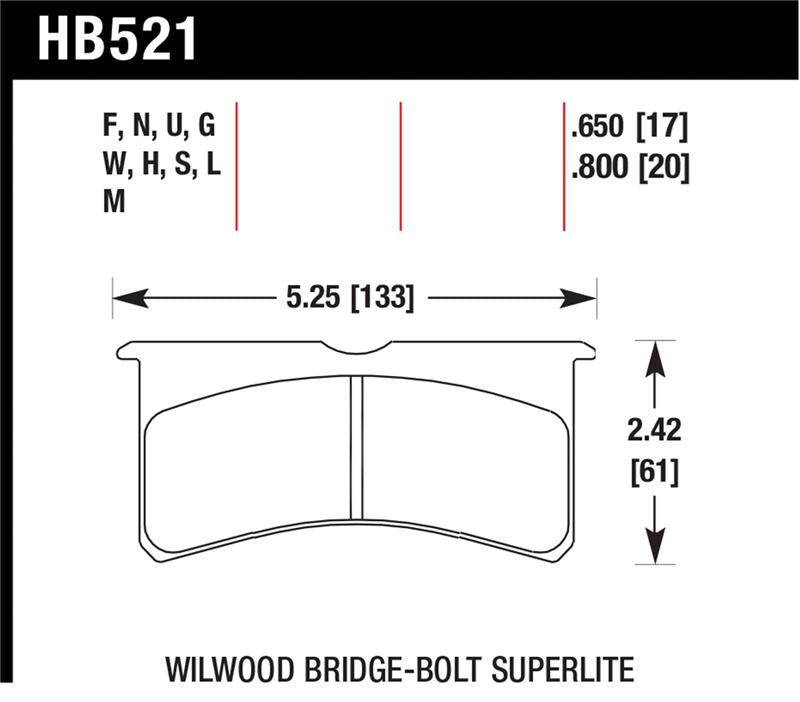 Hawk Wilwood Superlite 4/6 Forged Thin Race HT-10 Brake Pads