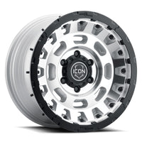ICON Hammer Pro 17x8.5 / 5x5 / -6mm / 4.5in BS - Silver Machined