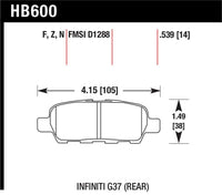 Hawk Infiniti G35 Sport/G37 / 08-10 Nissan Rogue / 07-09 Sentra SE-R / 10 Sentra SE-R M/T Performanc