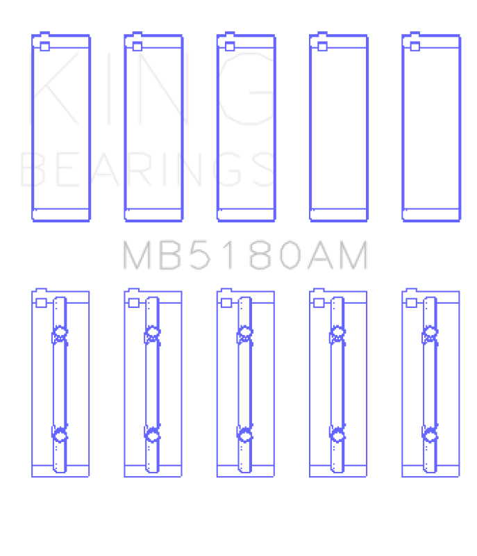 King Engine Bearings Renault R9/R11 (Size +0.75mm) Main Bearing Set