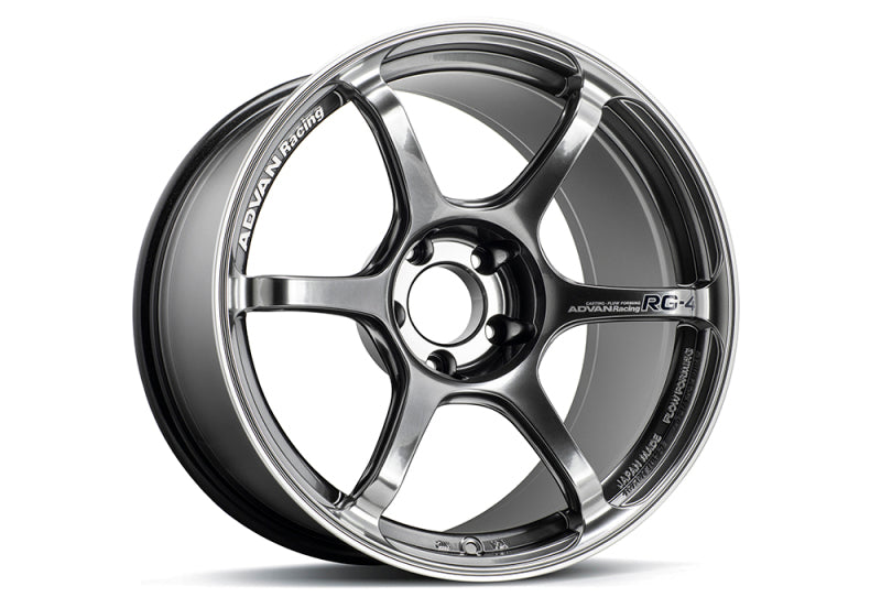 Advan RG-4 18x8.5 +30 5x114.3 Racing Hyper Black and Ring Wheel