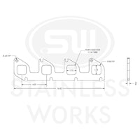 Stainless Works Ford 6.2L Square Port Shaped Header 304SS Exhaust Flanges 1-7/8in Primaries