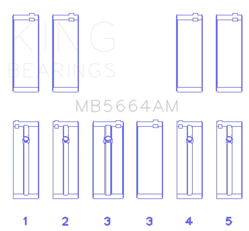 King Engine Bearings Nissan QR25DE DOHC 16 Valves (Size +0.75) Main Bearing Set