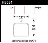 Hawk Aerospace Single Dynalite 12mm Thickness DTC-30 Race Brake Pads