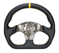 NRG Carbon Fiber Flat Bottom Steering Wheel (320mm) Silver CF Center w/Silver Stitch/Center Mark