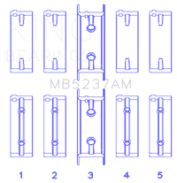 King Engine Bearings Mitsubishi 4G12 (Size +0.25mm) Main Bearing Set