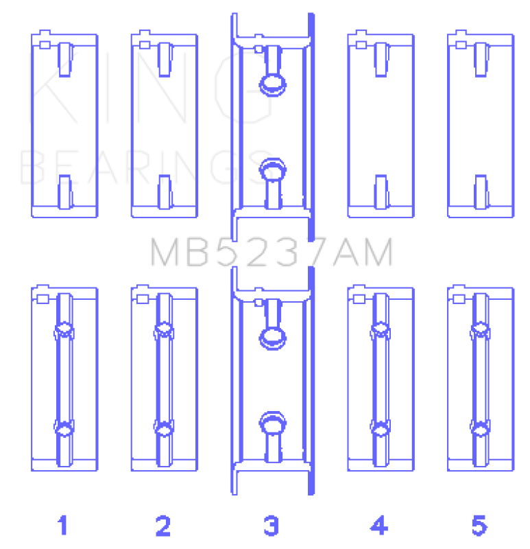 King Engine Bearings Mitsubishi 4G12 (Size +1.0mm) Main Bearing Set