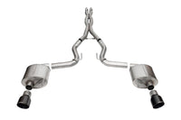 Corsa 24+ Ford MustangGT Sport Cat-Back Ex.Sys 3.0in Dual Rear Exit w/4.5in Blk PVD Pro Series Tips
