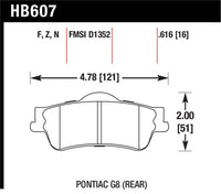 Hawk 08-09 Pontiac G8 3.6 Base/6.0 HPS Street Rear Brake Pads