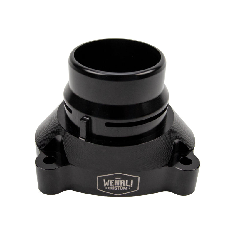 Wehrli 11-25 Ford Power Stroke 6.7L Billet Aluminum Thermostat Housing - Black Anodized
