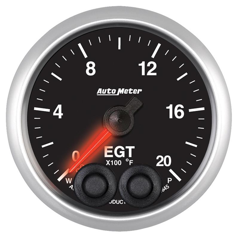 Autometer Elite 52mm 0-2000 Deg F Full Sweep Electronic Exhaust Gas Temperature Gauge