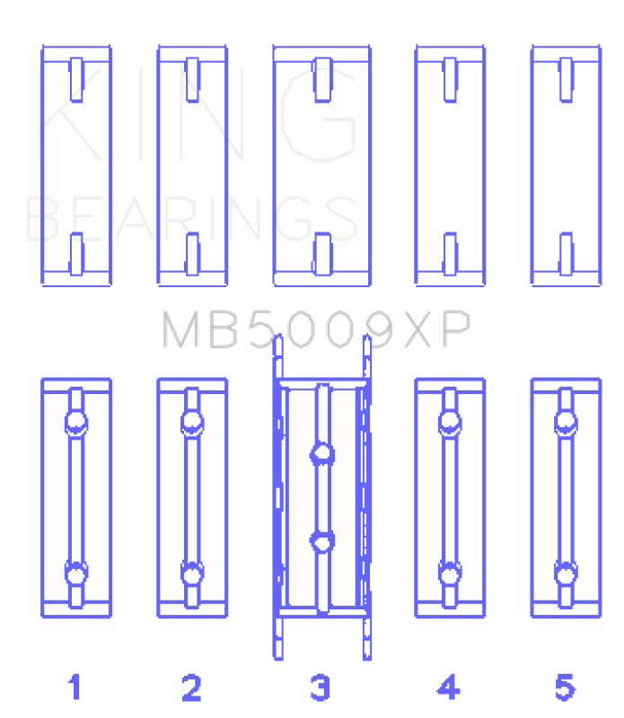 King Engine Bearings Ford Fiesta 1.25I (Zetec/Ecoboost 1.6) (Size 0.26) Main Bearing Set