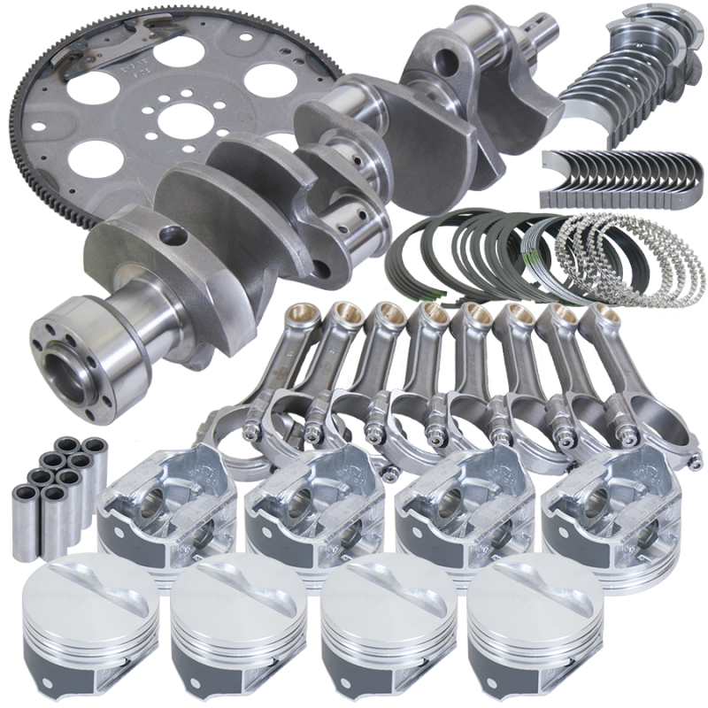 Eagle Chevy 350 1Pc 3.750in Crank 5.700in I-Beam Rods 4.040in Pistons 168 Tooth FP Balanced Assembly