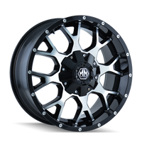 Mayhem 8015 Warrior 22x12 / 8x165.1 BP / -44mm Offset / mm Hub Gloss Black Machined Wheel