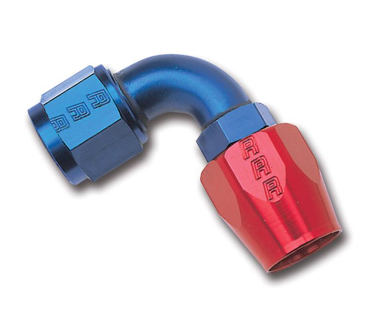 Russell Performance -6 AN Red/Blue 90 Degree Full Flow Hose End (25 pcs.)
