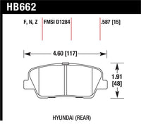 Hawk 10 Hyundai Genesis Coupe (w/o Brembo Breaks) HP+ Autocross 15mm Rear Brake Pads