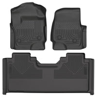 Husky Liners 17-25 Ford F-250/F-350/F-450 (w/ Vinyl Floors) WB Front & 2nd Row Floor Liners - Black