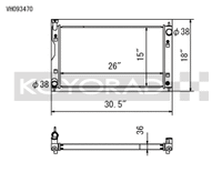 Koyo 17-22 Subaru Impreza 2.0L Non-Turbo / 18-22 Crosstrek 2.0/2.5L Non-Turbo Aluminum Radiator