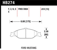 Hawk 99-04 Ford Mustang Base/GT Performance Ceramic Street Front Brake Pads