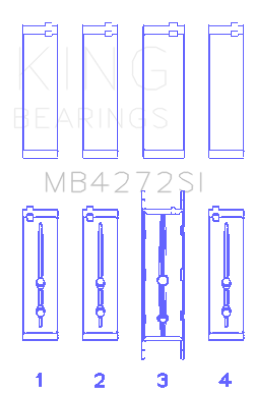 King Engine Bearings Holden Alloytec 175/190 (Size +0.25mm) Main Bearing Set