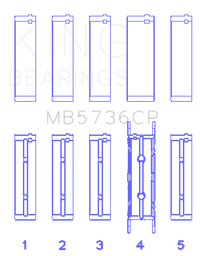 King Engine Bearings Ford Powerstroke 6.0L/6.4L Diesel (Size +0.026mm) Crankshaft Main Bearing Set