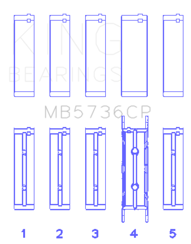 King Engine Bearings Ford Powerstroke 6.0L/6.4L Diesel (Size +0.50mm) Crankshaft Main Bearing Set