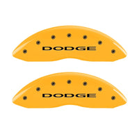 MGP Front set 2 Caliper Covers Engraved Front With out stripes/Dodge Yellow finish black ch